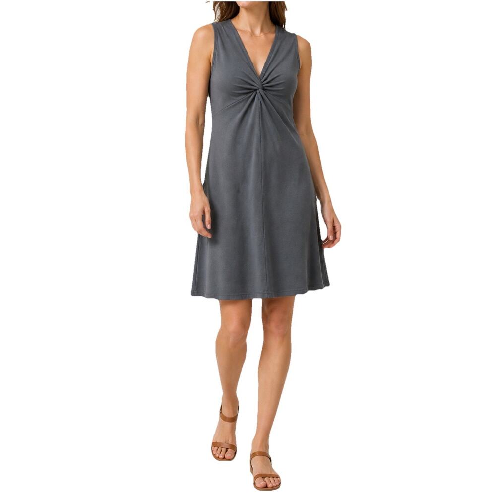 Patagonia Women’s Gray Sleeveless Dress Size M Stretch Nylon Spandex Twist Front